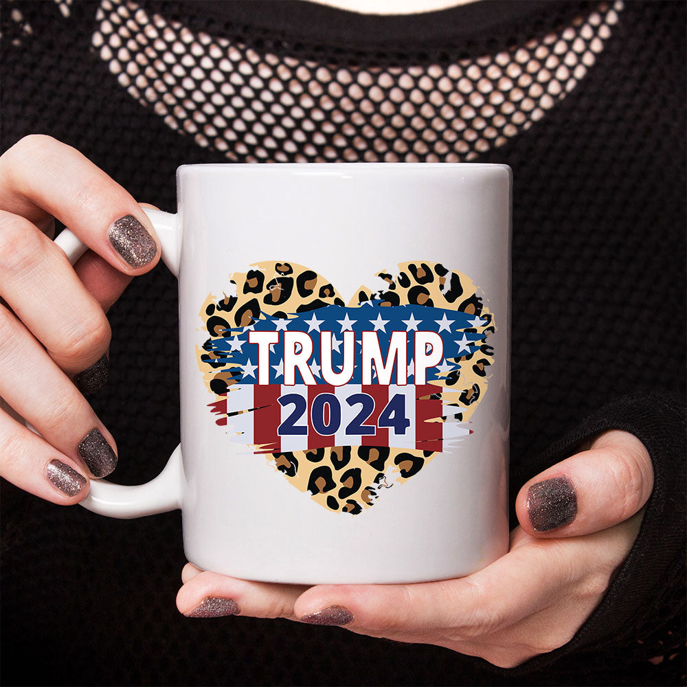 Trump 2024 With Leopard Heart Mug HO82 62642