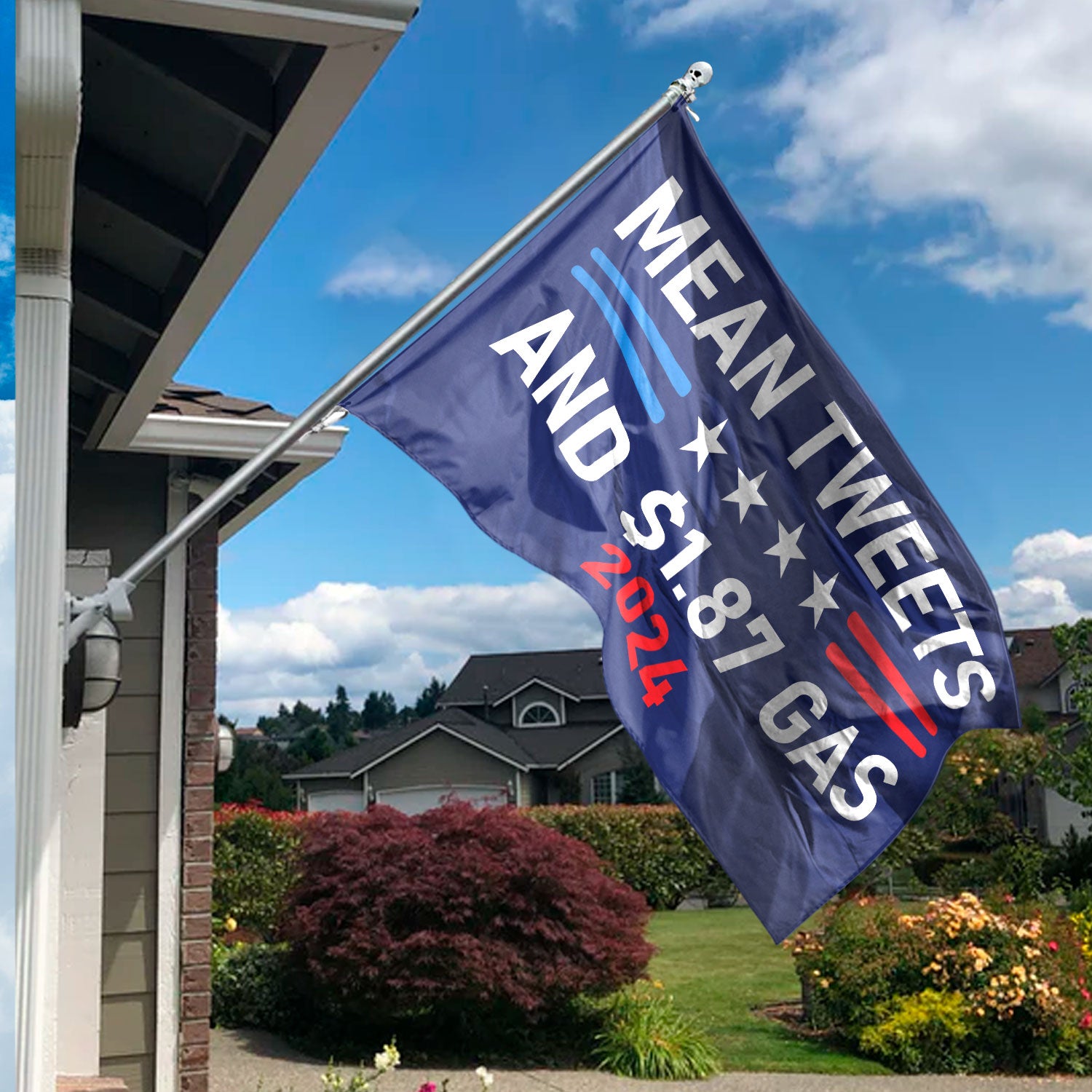 Double-Sided Mean Tweets And $1.87 Gas Trump Flag HO82 62676