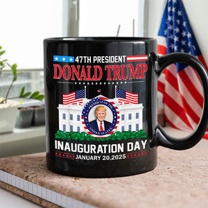 Donald Trump Inauguration Day 2025 47th USA President Black Mug HO82 65670