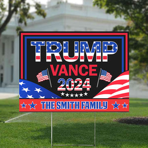 Personalized Family Name Trump Vance 2024 Yard Sign HO82 63238