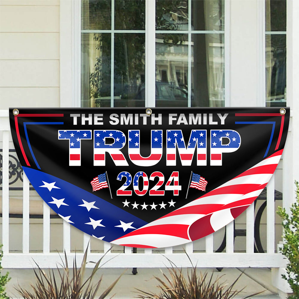 Personalized President Trump 2024 Take America Back Non-Pleated Fan Flag HO82 63290