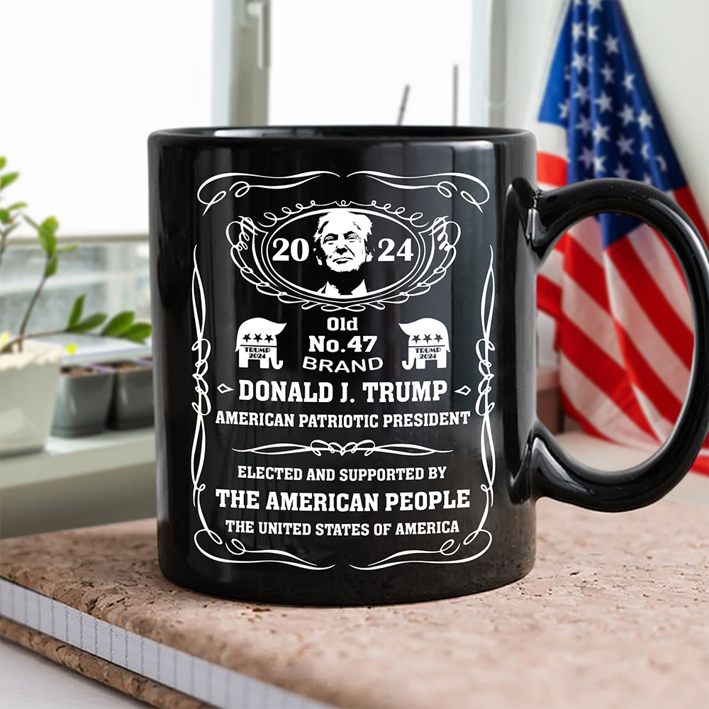 Donald J. Trump American Patriotic President Black Mug HA75 63920