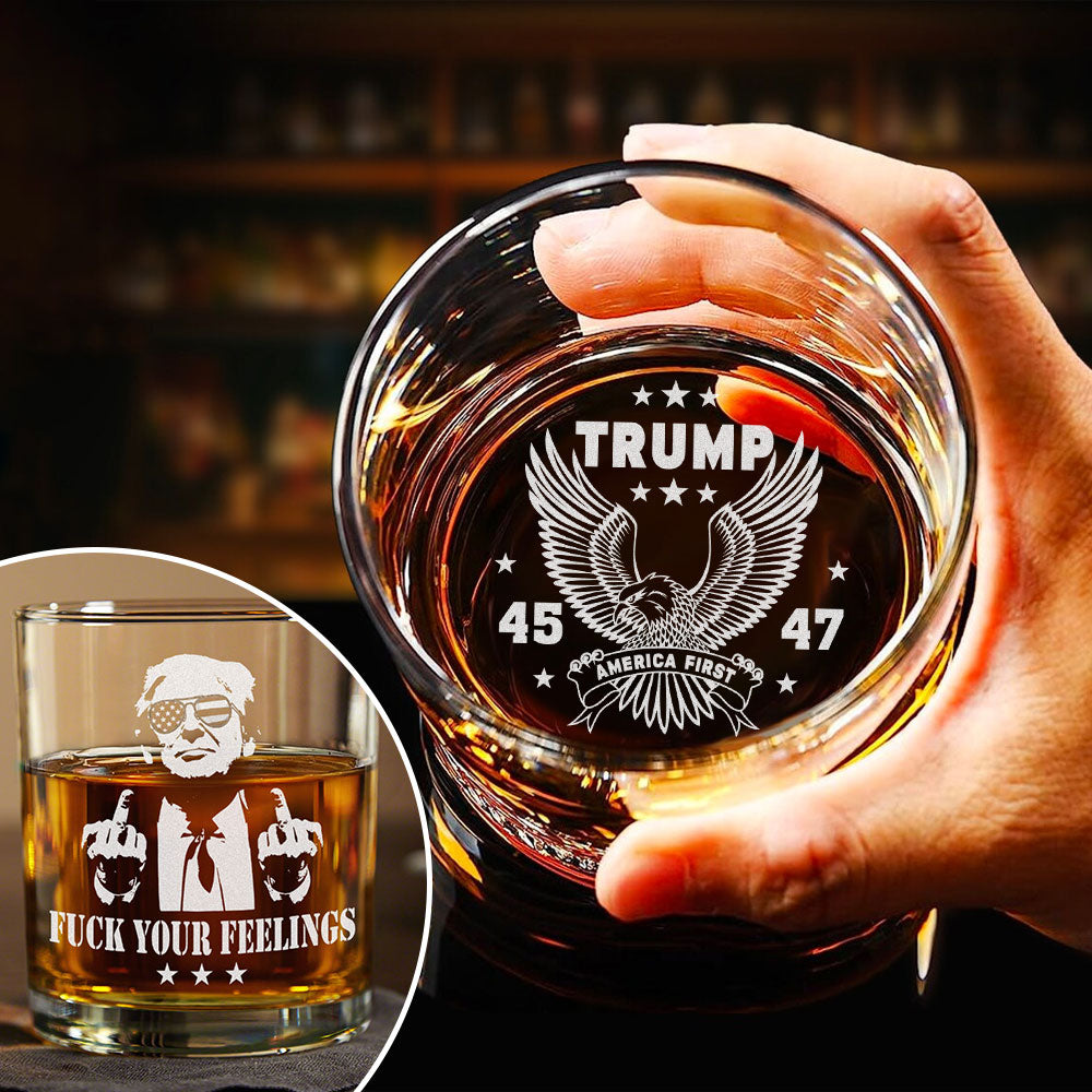 Trump Won 45 47 Engraved Whiskey Glass HO82 65294