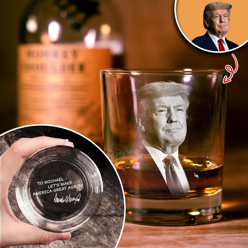 Let's Make America Great Again Trump Print Rock Glass HO82 62554