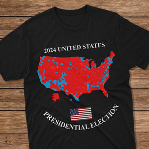 Trump US Presidential Election 2024 Map Dark Shirt HA75 67070