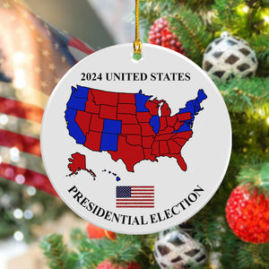 Trump US Presidential Election 2024 Map Ornament Christmas Gifts HA75 67062