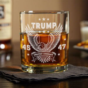 Trump 45-47 US Election Engraved Whiskey Glass HO82 65300