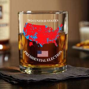 Trump US Presidential Election 2024 Map Whisky Glass Christmas Gifts HA75 67066