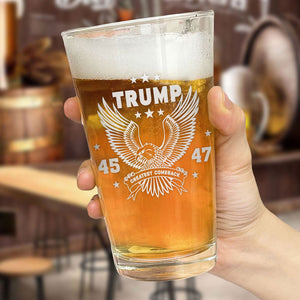 Trump 45 47 Greatest Comback Engraved Beer Glass HO82 65296