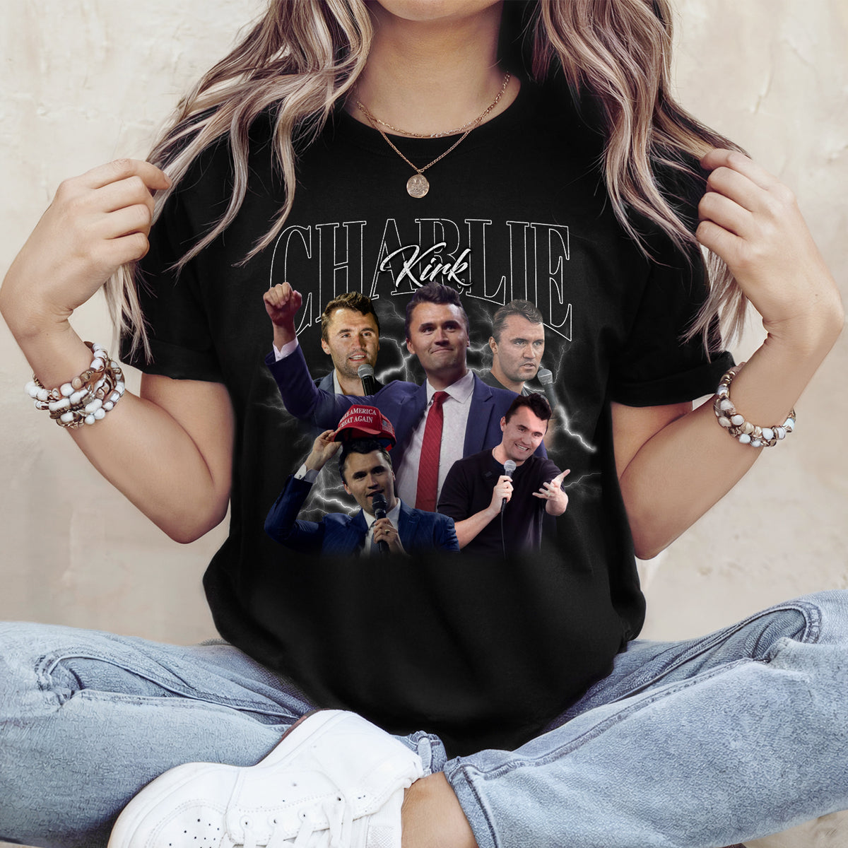 Patriotic Tribute to Charlie Kirk Vintage Dark Shirt LM32 65763