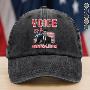 Voice Of A Generation Charlie Kirk Washed Denim Baseball Cap HO82 65962
