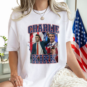 Patriotic Tribute to Charlie Kirk Memorial Bright Shirt LM32 65611