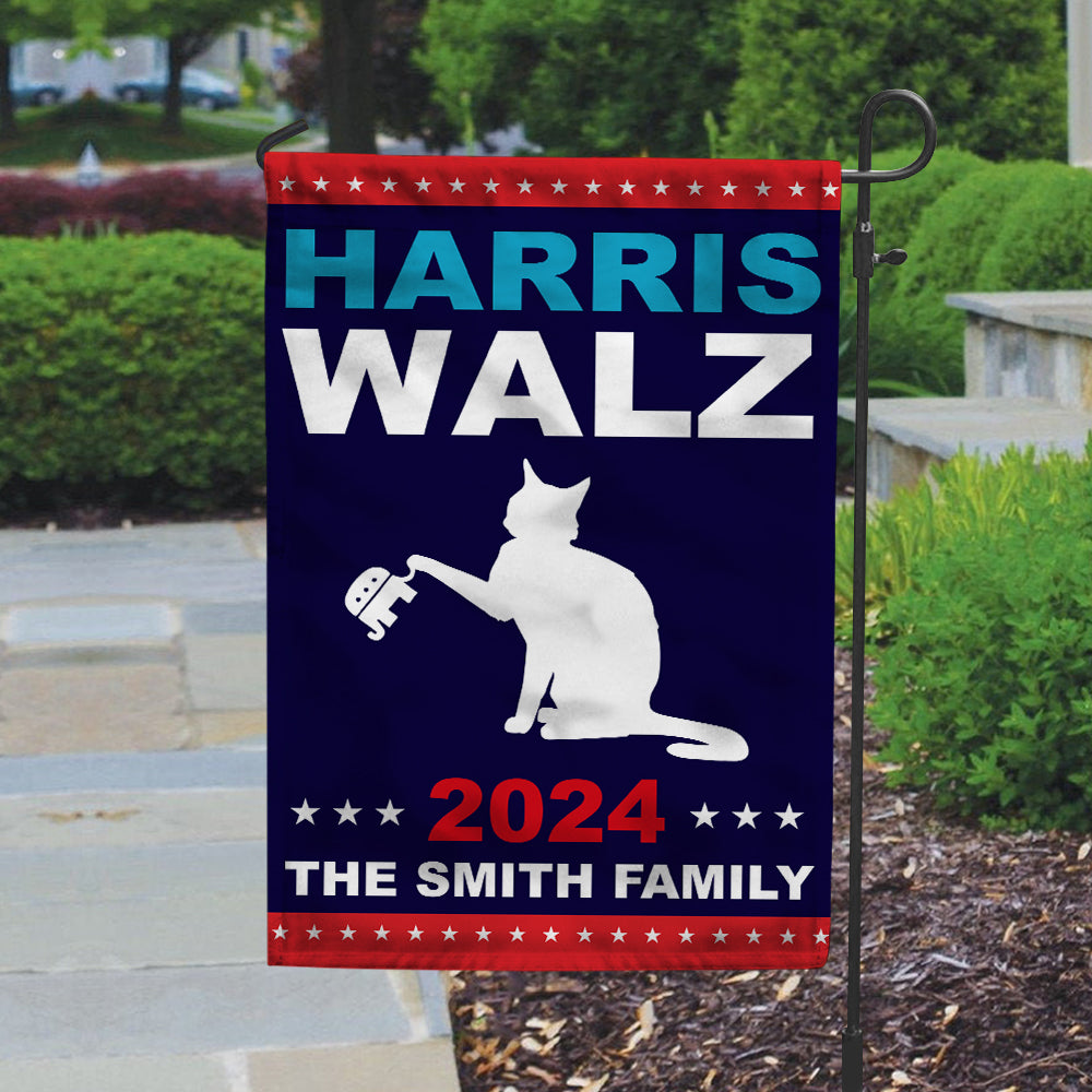 Custom Family Name Harris Walz 2024 Obviously Coroplast Harris For President 2024 Garden Flag HO82 65038