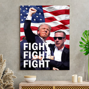 Donald Trump Fight Fight Fight Picture Frame Canvas Poster TH10 63411