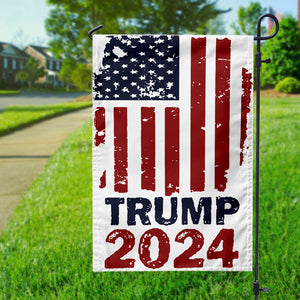 Trump 2024 With US Flag Garden Flag HO82 63422