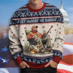 Custom Trump Deer Hunting, Duck Hunting Ugly Sweater HA75 64006