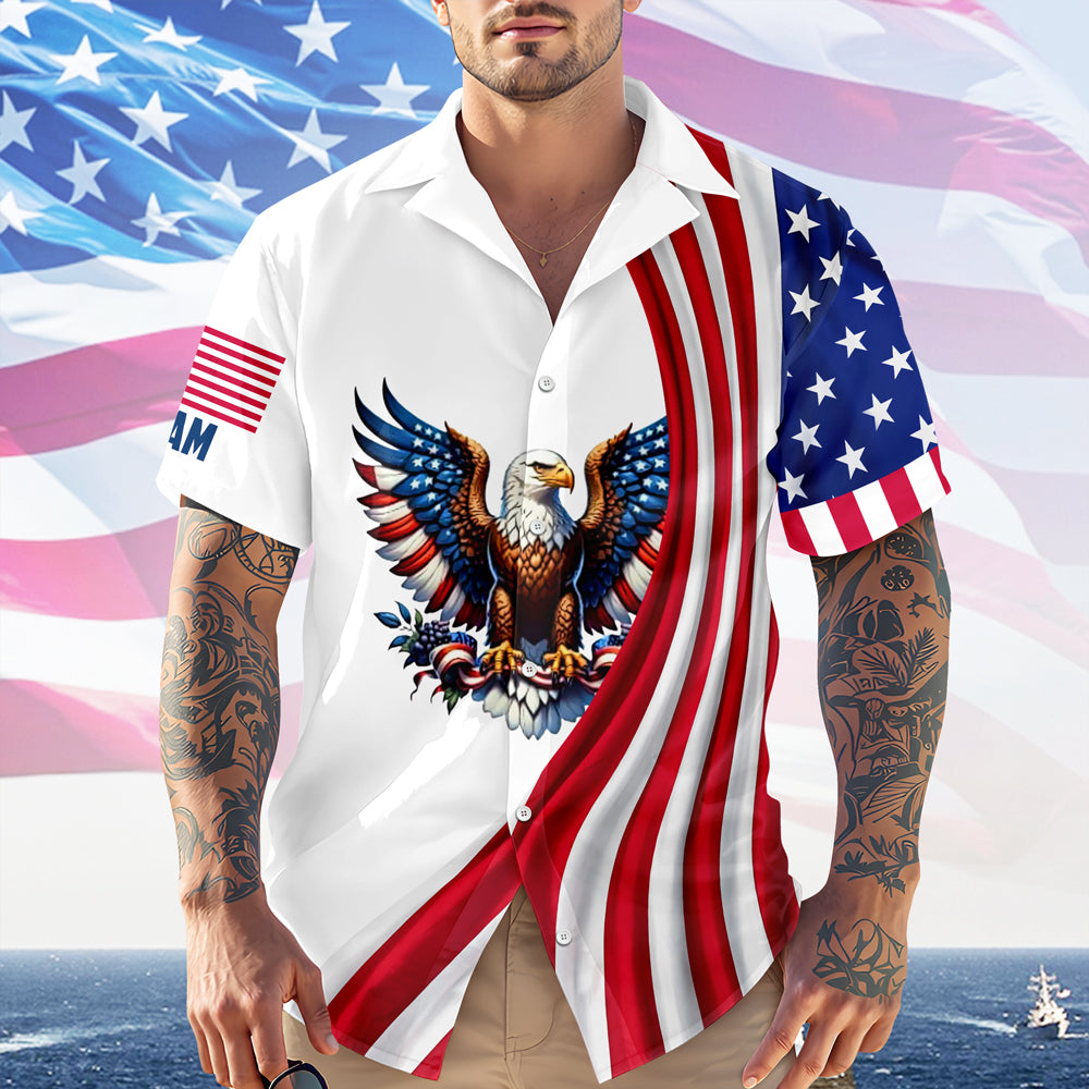 Custom Name American Pride Patriotic 250th Anniversary Eagle Hawaii Shirt HO82 901170