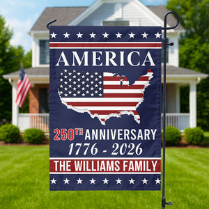 Personalized Family Name America 250th Anniversary Garden Flag LM32 895207