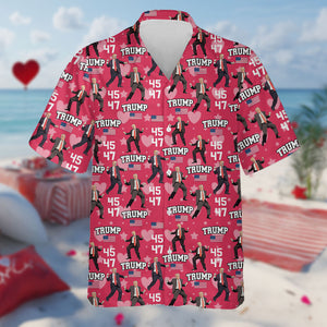 Trump 45 47 Dancing Trump Valentine's Day Gift Hawaii Shirt HA75 64254