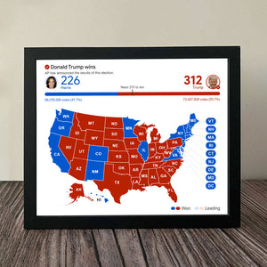 Donald Trump Wins Election Results Picture Frame HO82 65270