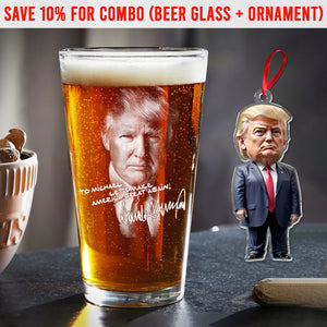 Custom Name President Donald Trump Engraved Beer Glass N304 62542 HO82