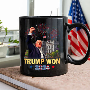 Trump Won Donald Trump US President 47th Black Mug HO82 65274