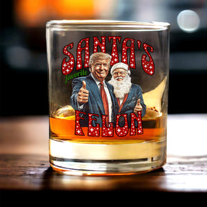 Santas Favortite Felon Distressed Rock Glass HO82 65230