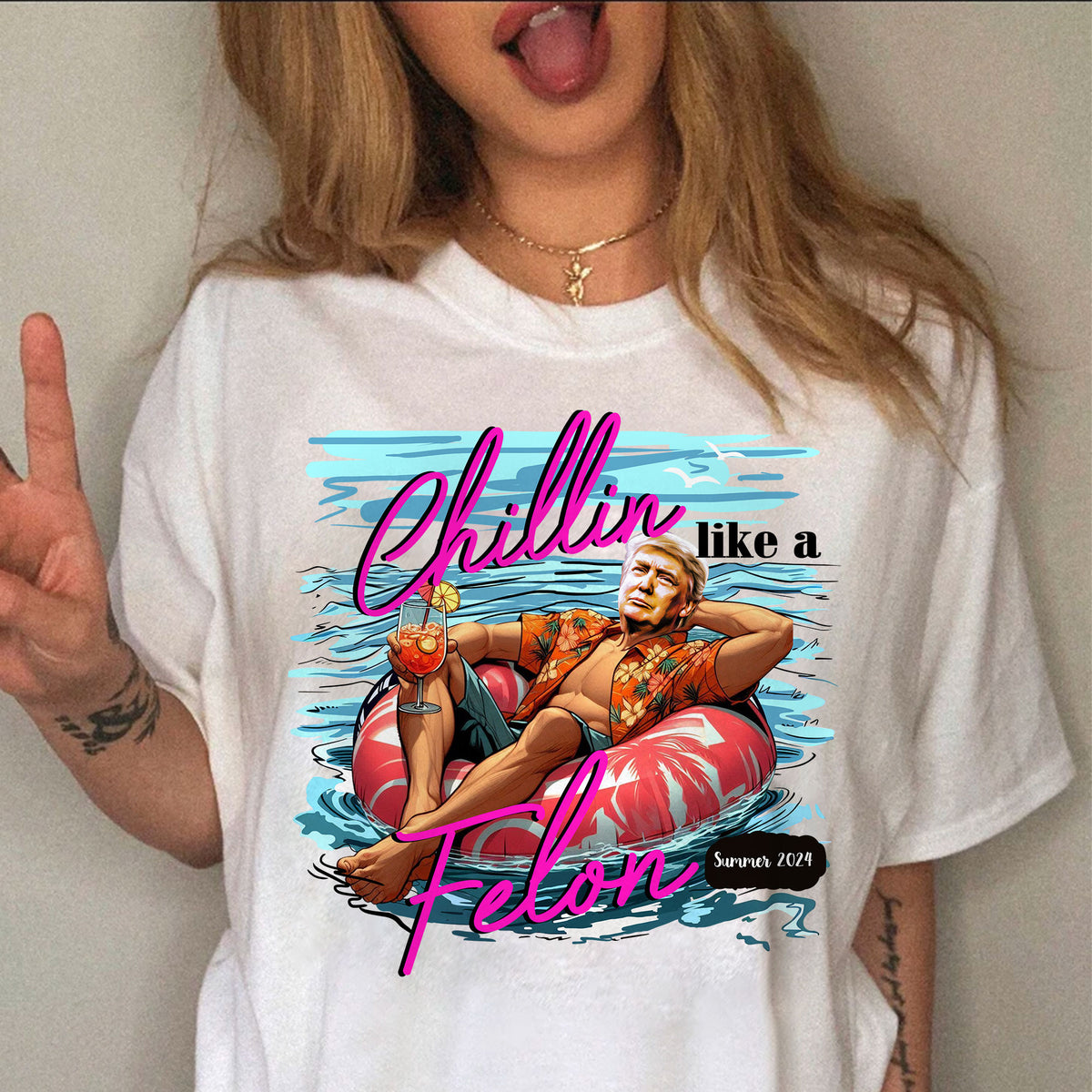 Chillin Like A Felon Summer 2025 Trump President Shirt N369 HO82 62652