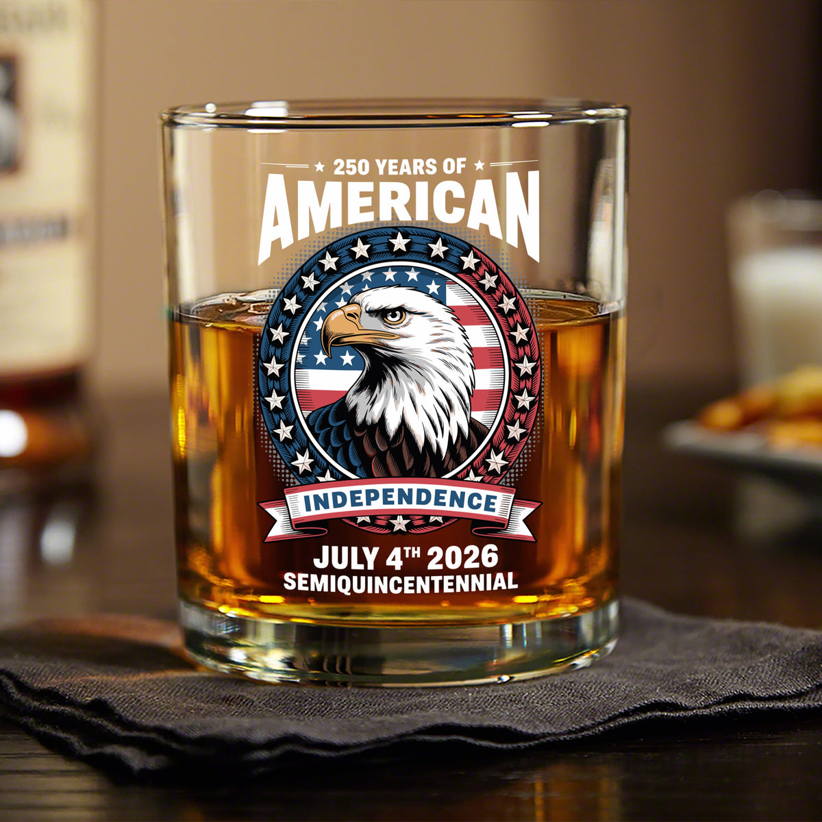 250 Years of America Anniversary Independence Day 2026 Whiskey Glass CH07 896756