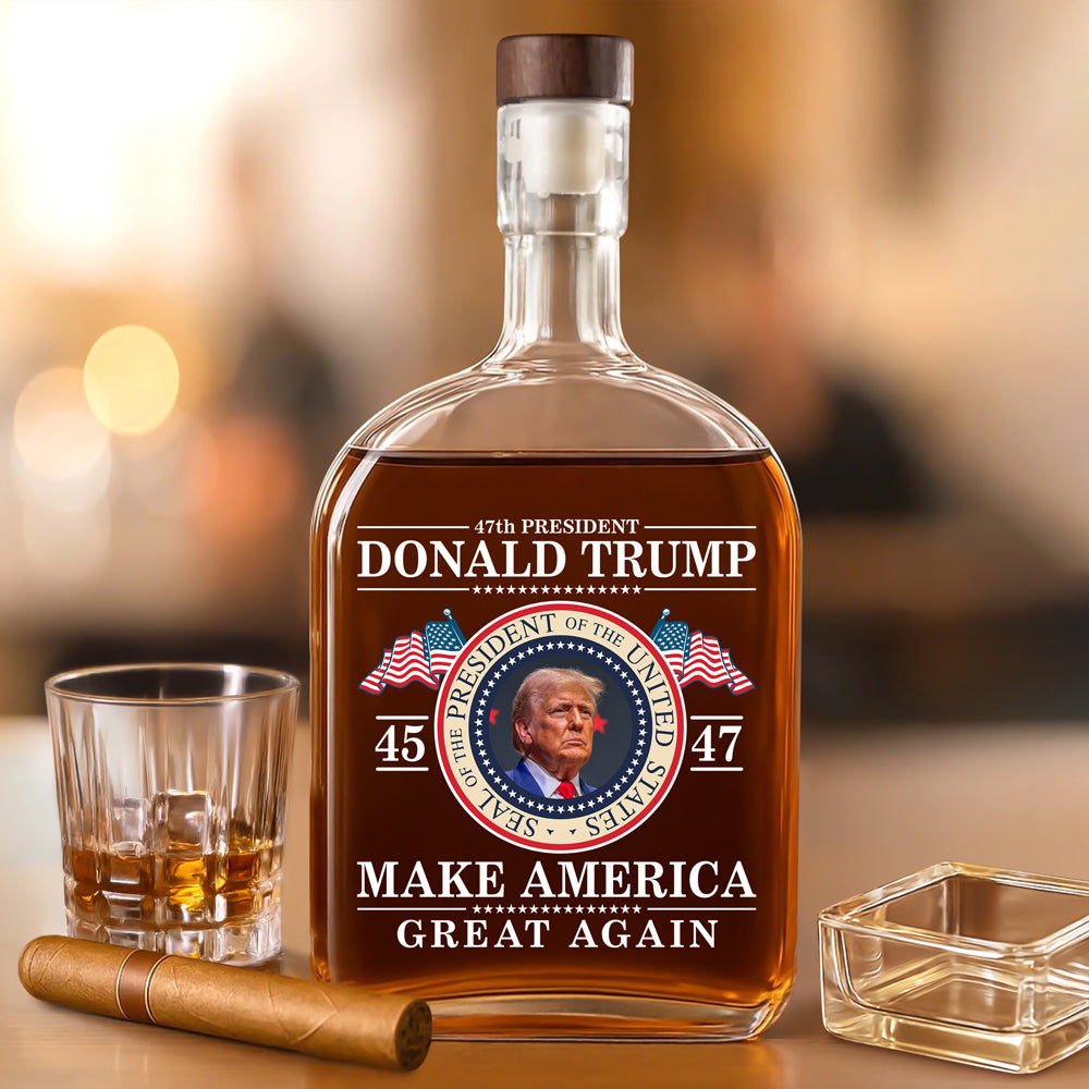 Donald Trump 47th - Make America Great Again Whiskey Bottle LM32 65383