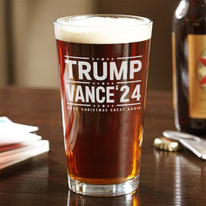 Trump Vance 2024 Make Christmas Great Again Engraved Beer Glass LM32 63899