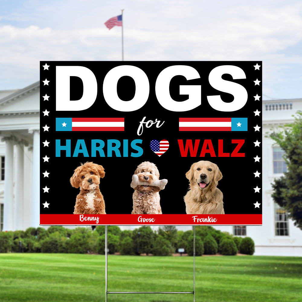 Custom Photo Dogs Cats Pets For Harris Walz Yard Sign HO82 65148