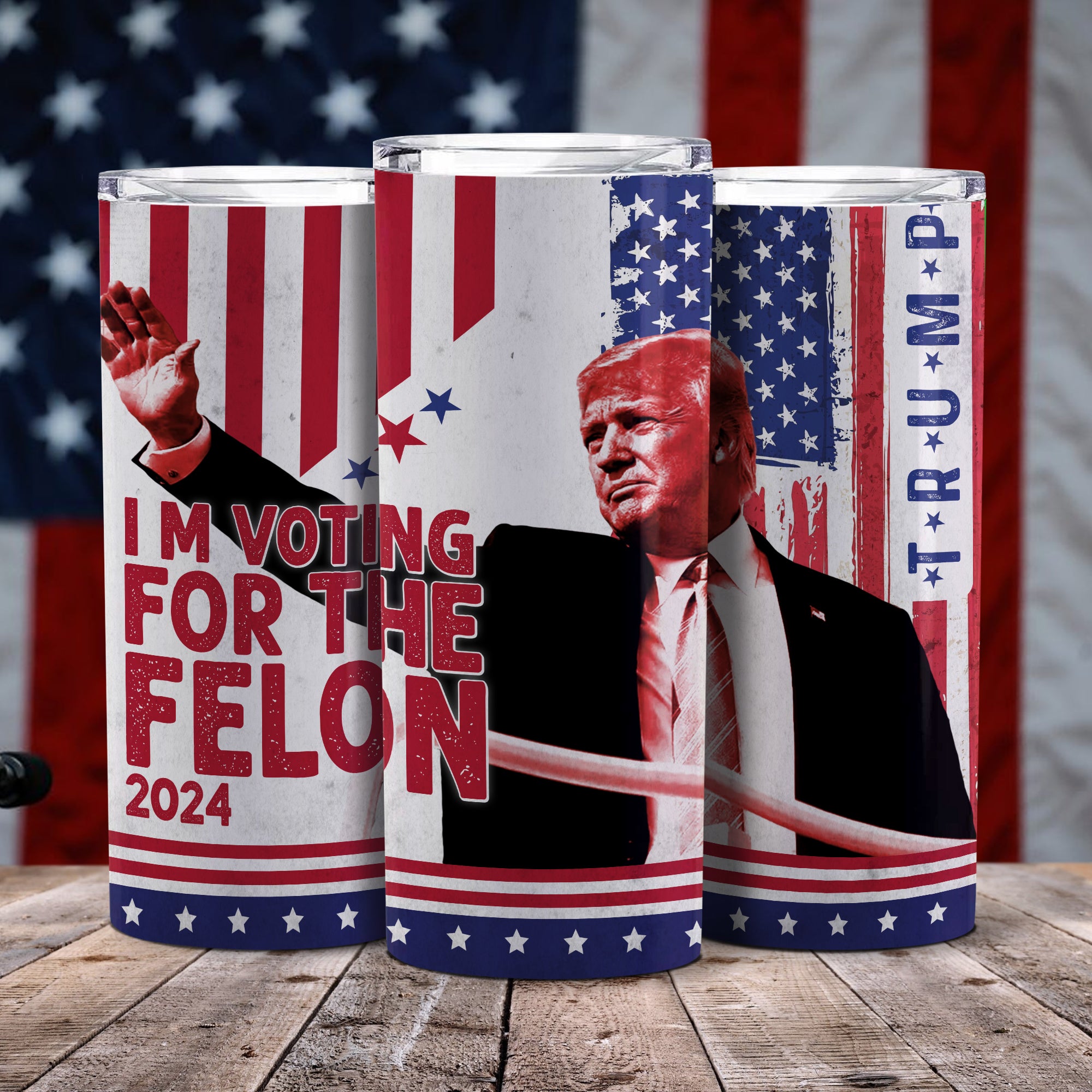 I'm Voting For The Felon 2024 Trump Skinny Tumbler HA75 62788