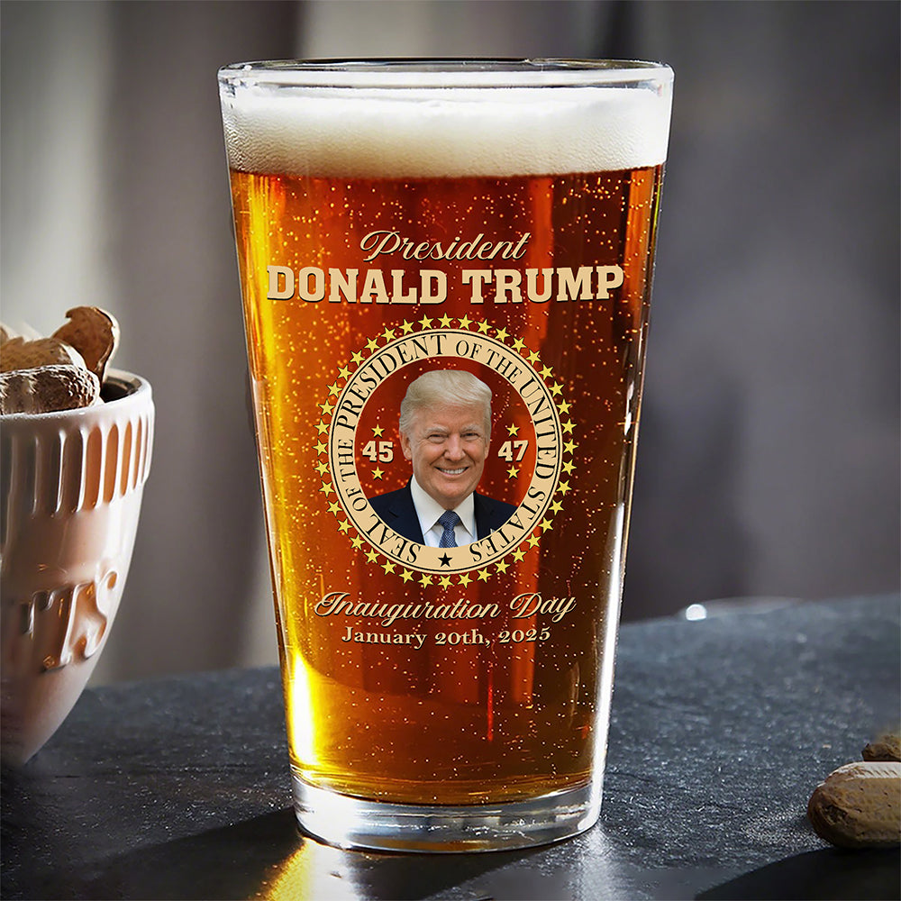 President Donald Trump Inauguration Day Beer Glass HA75 63956