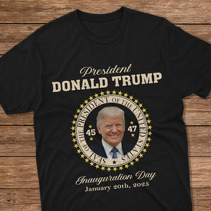 President Donald Trump Inauguration Day Black Dark Shirt HA75 64060