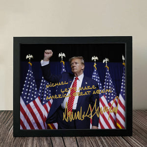 President Donald Trump Photo Picture Frame Canvas Poster HA75 63320