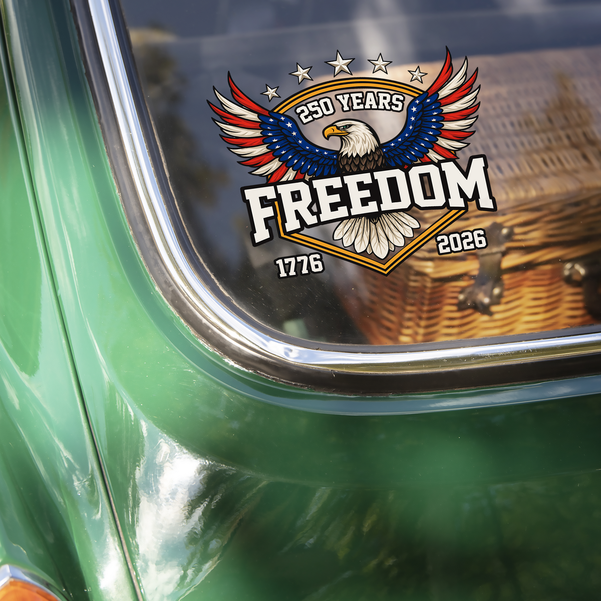 America 250 Years of Freedom 1776–2026 Anniversary Car Window Decal Sticker Patriotic Gift CH07 899636