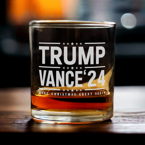 Trump Vance 2024 Make Christmas Great Again Engraved Whiskey Glass LM32 63897