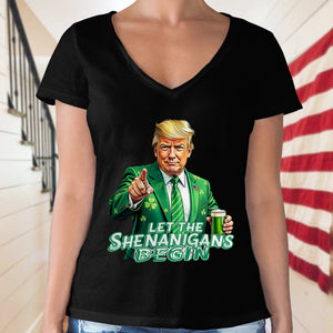 Trump Let The Shenanigans Begin St. Patrick's Day Dark Shirt LM32 65259