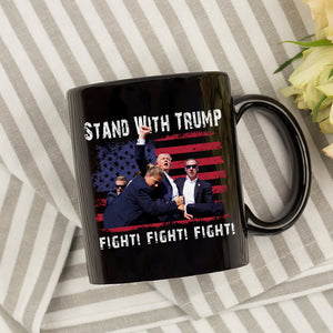 Stand With Trump Fight Fight Black Mug TH10 63163