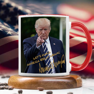 President Donald Trump Autographed Mug, Donald Trump Homage Accent Mug HA75 63626