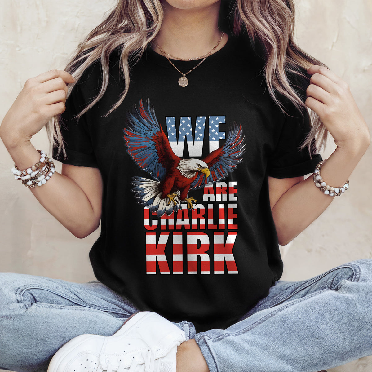 We Are Charlie Kirk America Eagle Patriot Memorial Dark Shirt LM32 65489