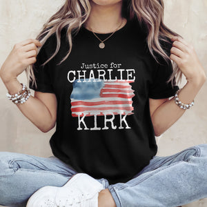Justice For Charlie Kirk Conservative Political Dark Shirt LM32 65631