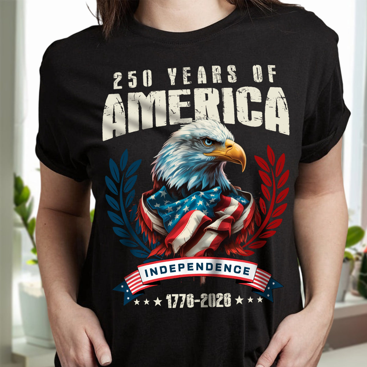 America 250 Years Eagle Independence Day Patriotic Dark Shirt LM32 895255