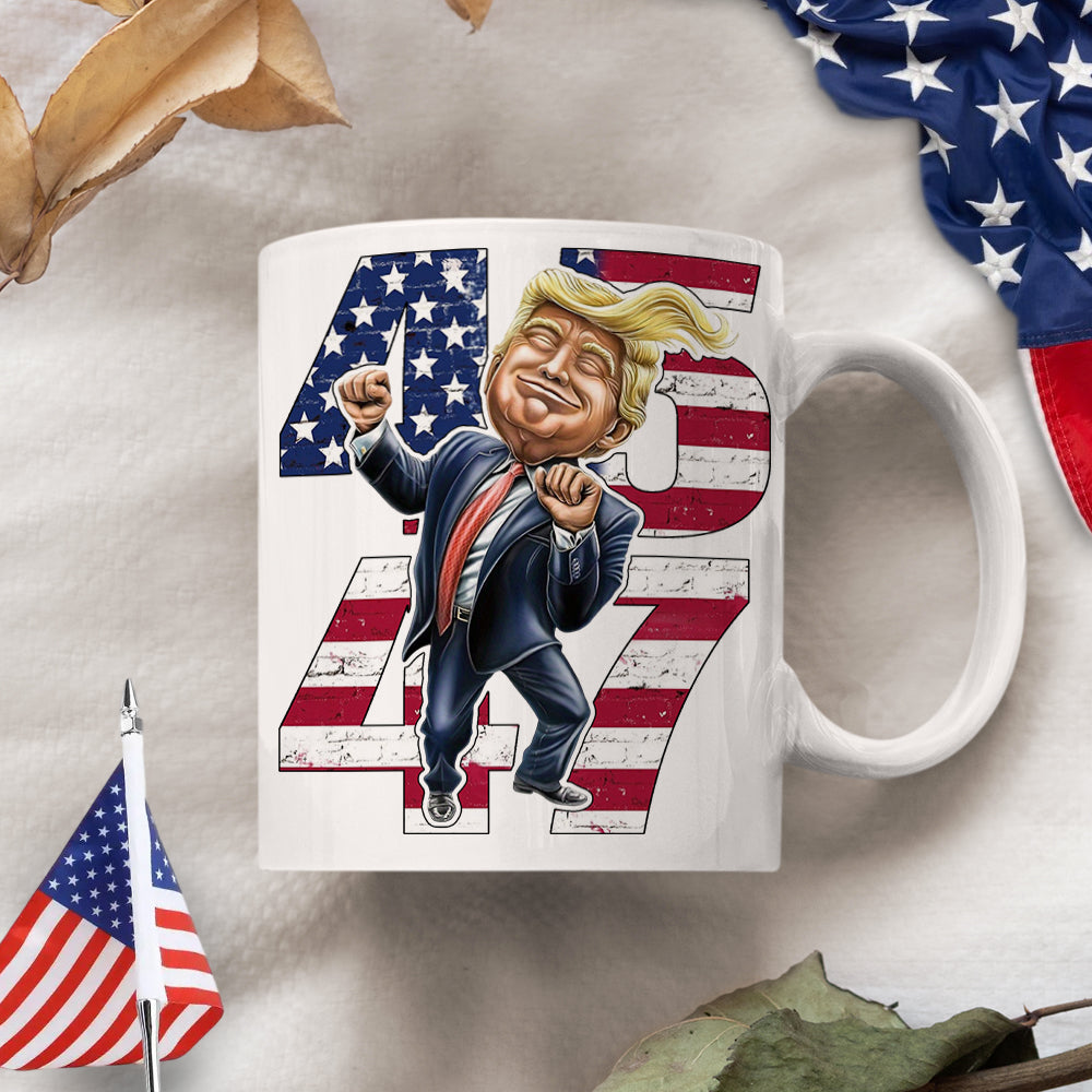 Patriotic Trump 2024 45th & 47th President's Legacy MAGA White Mug LM32 63953