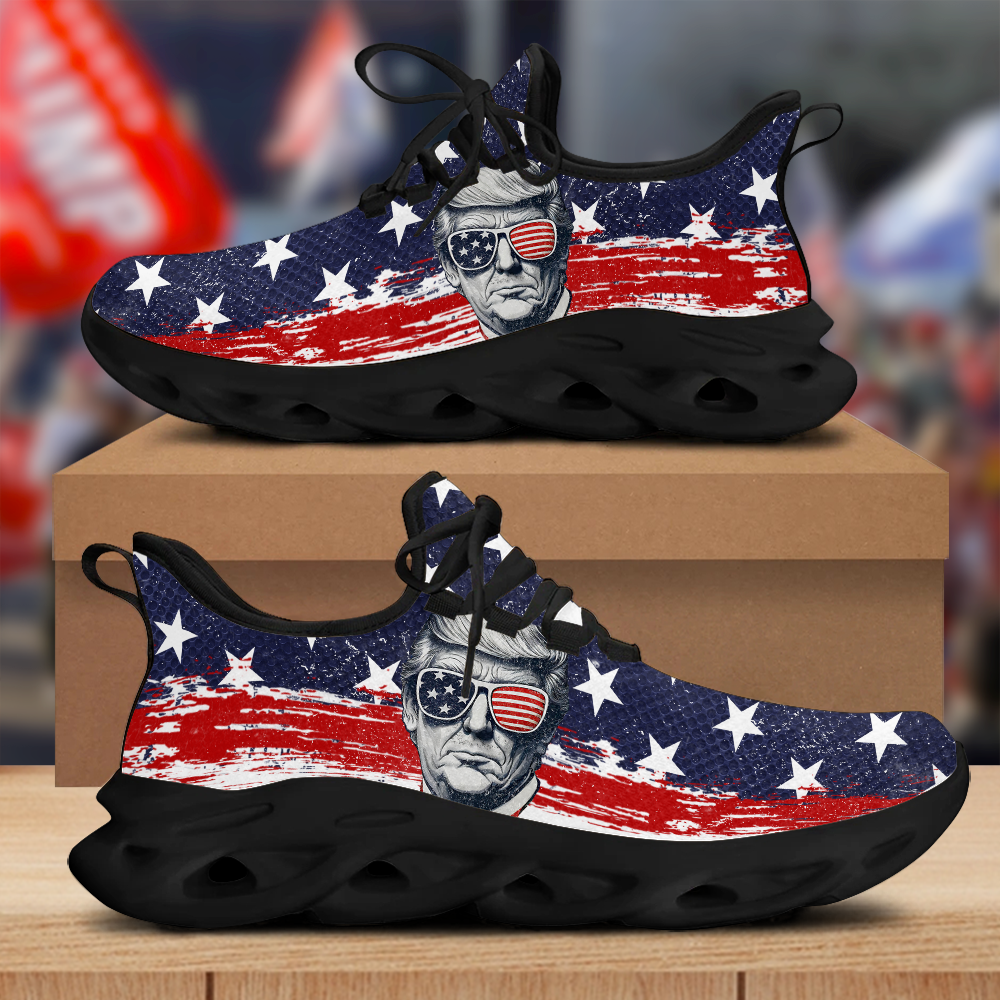 President Donald Trump With Flag US Max Soul Shoes HA75 62780