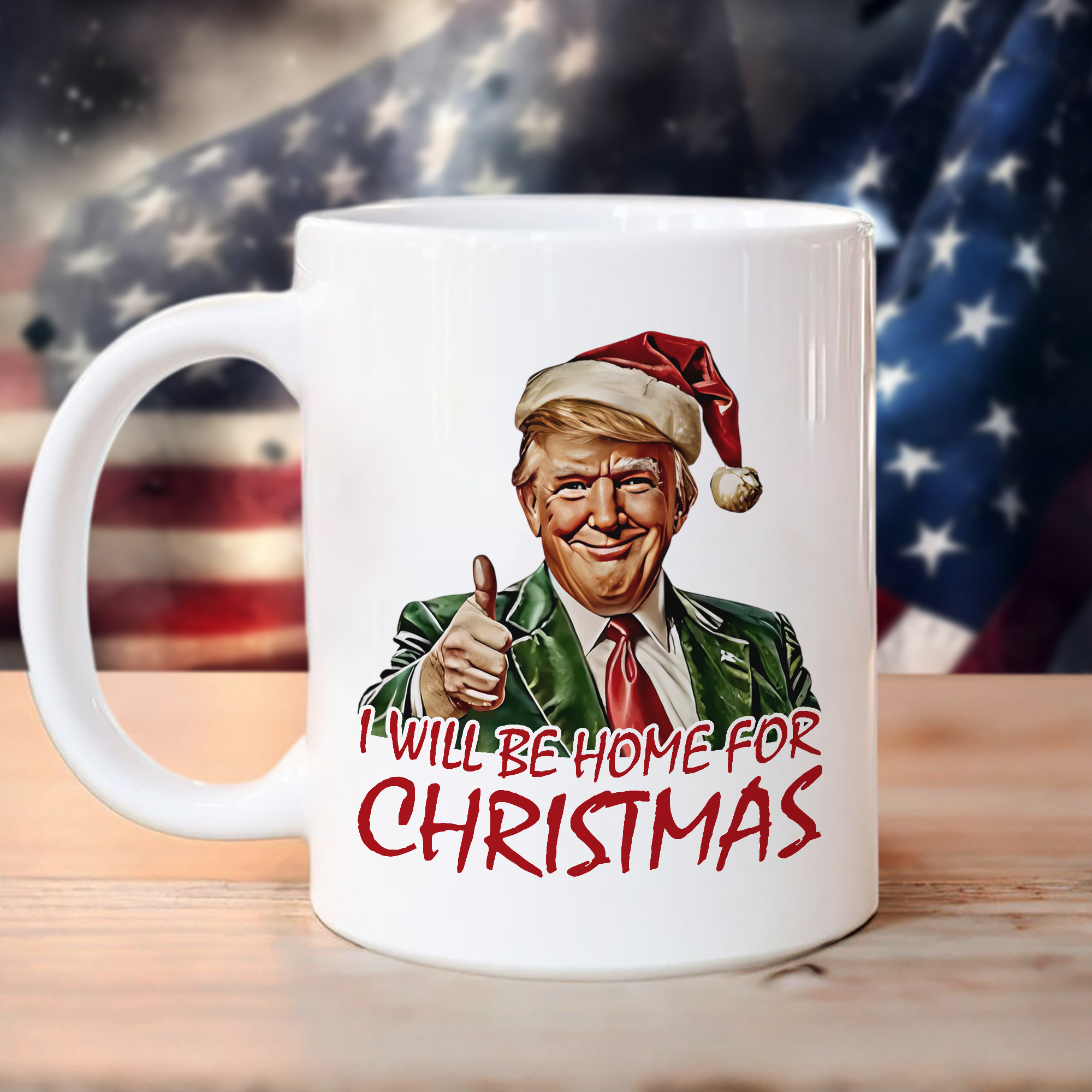 Trump I'll Be Home for Christmas - Humorous Trump Christmas Mug HA75 63604