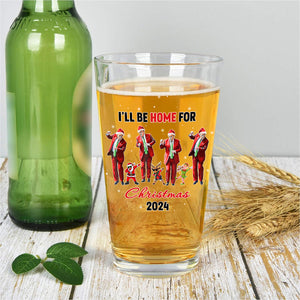 Let's Dance Together Trump Will Be Home For Christmas Beer Glass LM32 65017