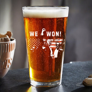 Trump We Won Inauguration 47 US President 2025 Election Print Beer Glass HO82 65216