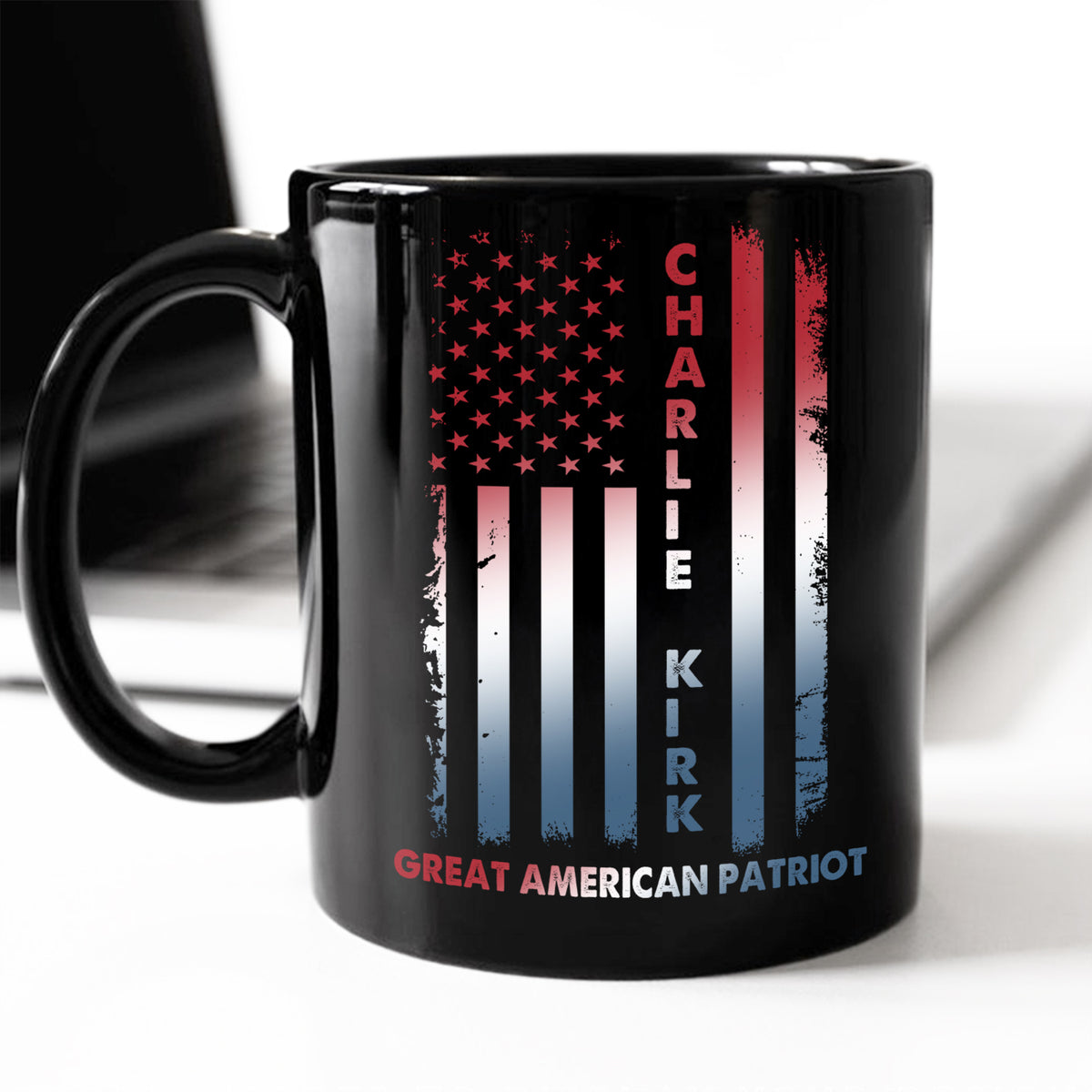Pray For Charlie Kirk Great American Patriot Memorial Black Mug LM32 65487